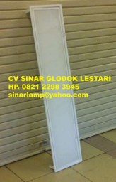 Lampu TKI 2 x 36W Tutup Cover Acrylic Susu